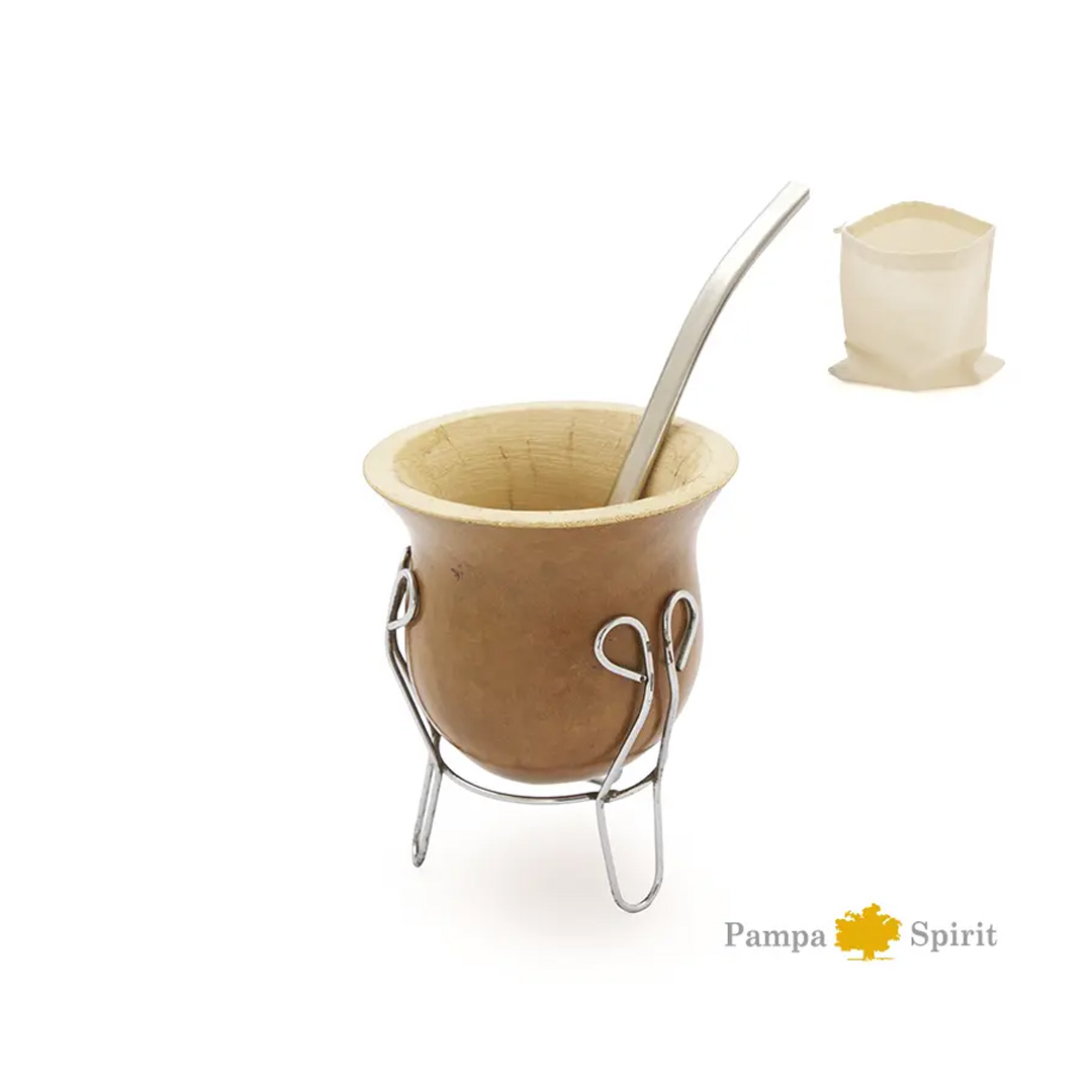 Mate de calabaza + pie Amancay